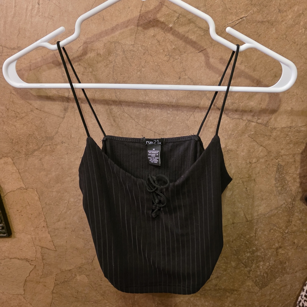Rue21 Black Pinstripe Women's Top